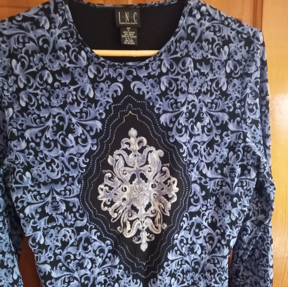 I.N.C Blue & Black Top